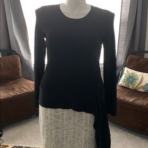 Black shirt with wrap around sash